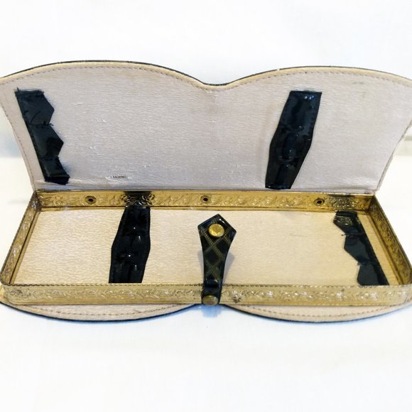 Vintage Glo-Hill Black Bakelite Handles-Steakmates De-luxe- Steak Knives & Case - Picture 9 of 14